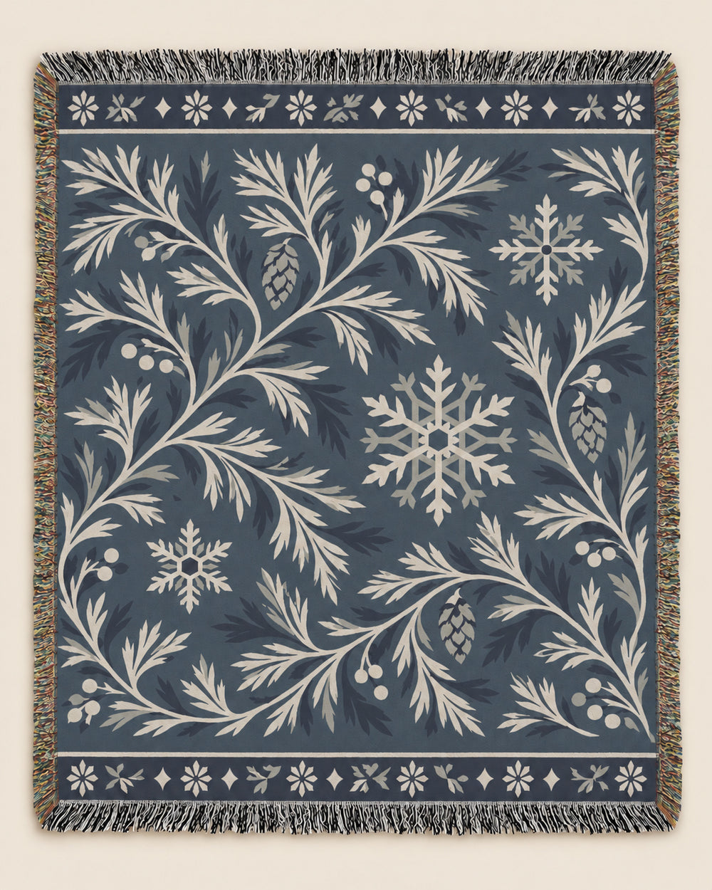Alpine Frost woven blanket mockup, design available in both sizes