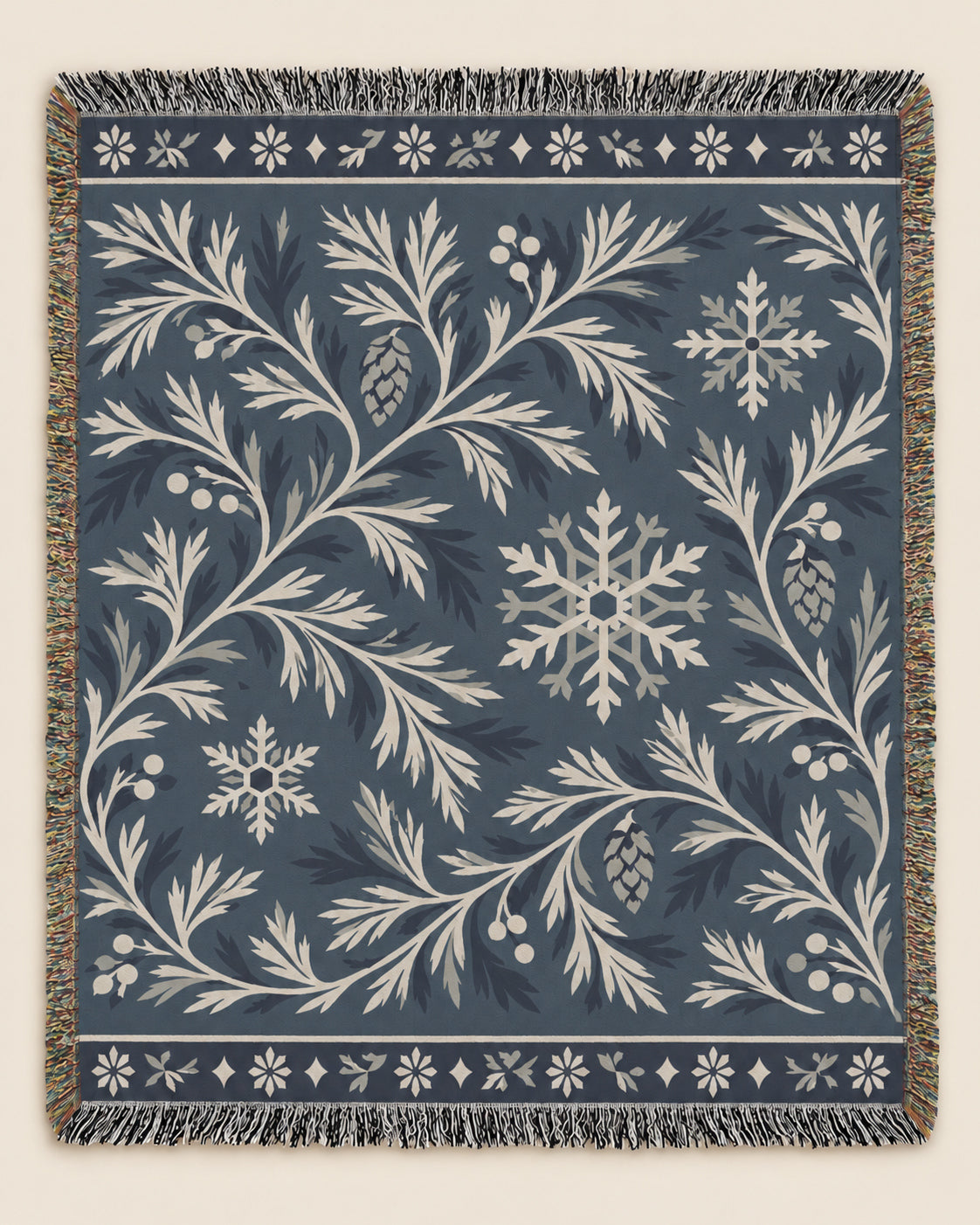 Alpine Frost woven blanket mockup, design available in both sizes