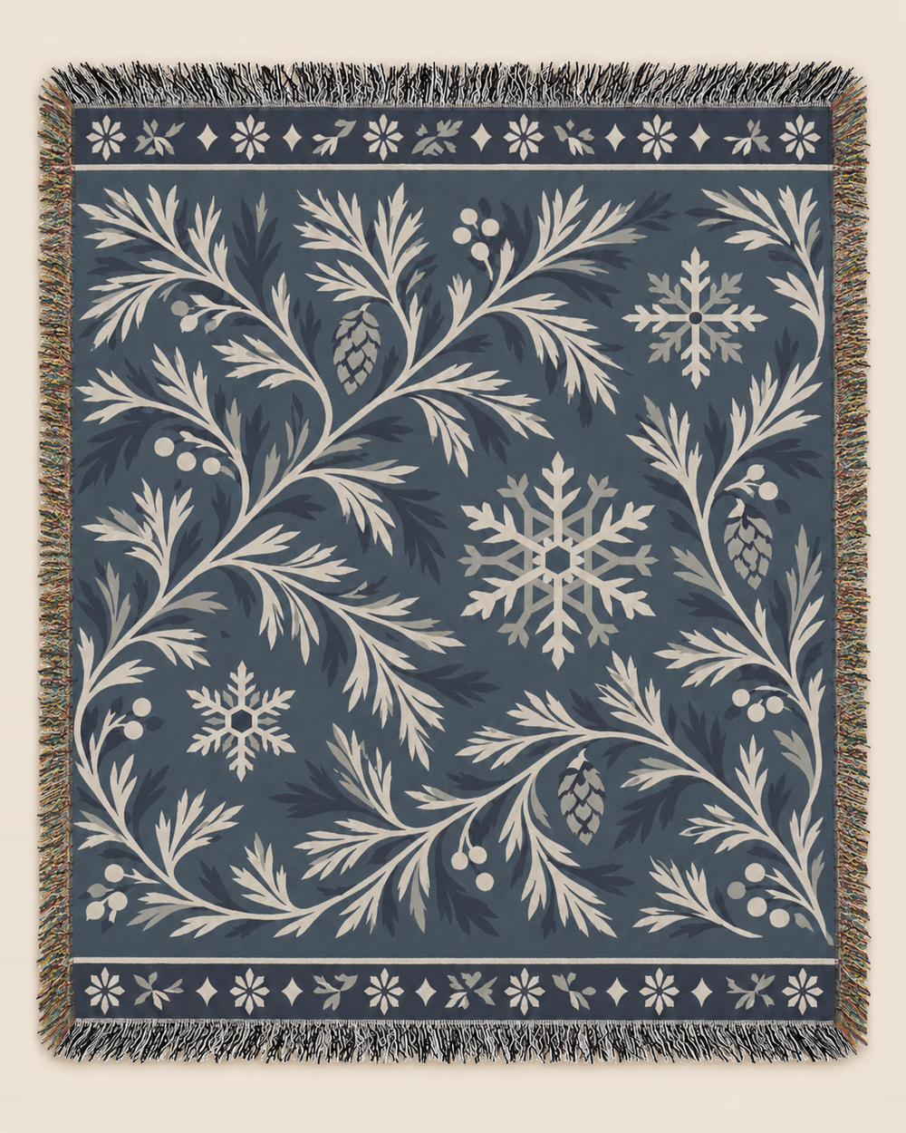 Alpine Frost woven blanket mockup, design available in both sizes