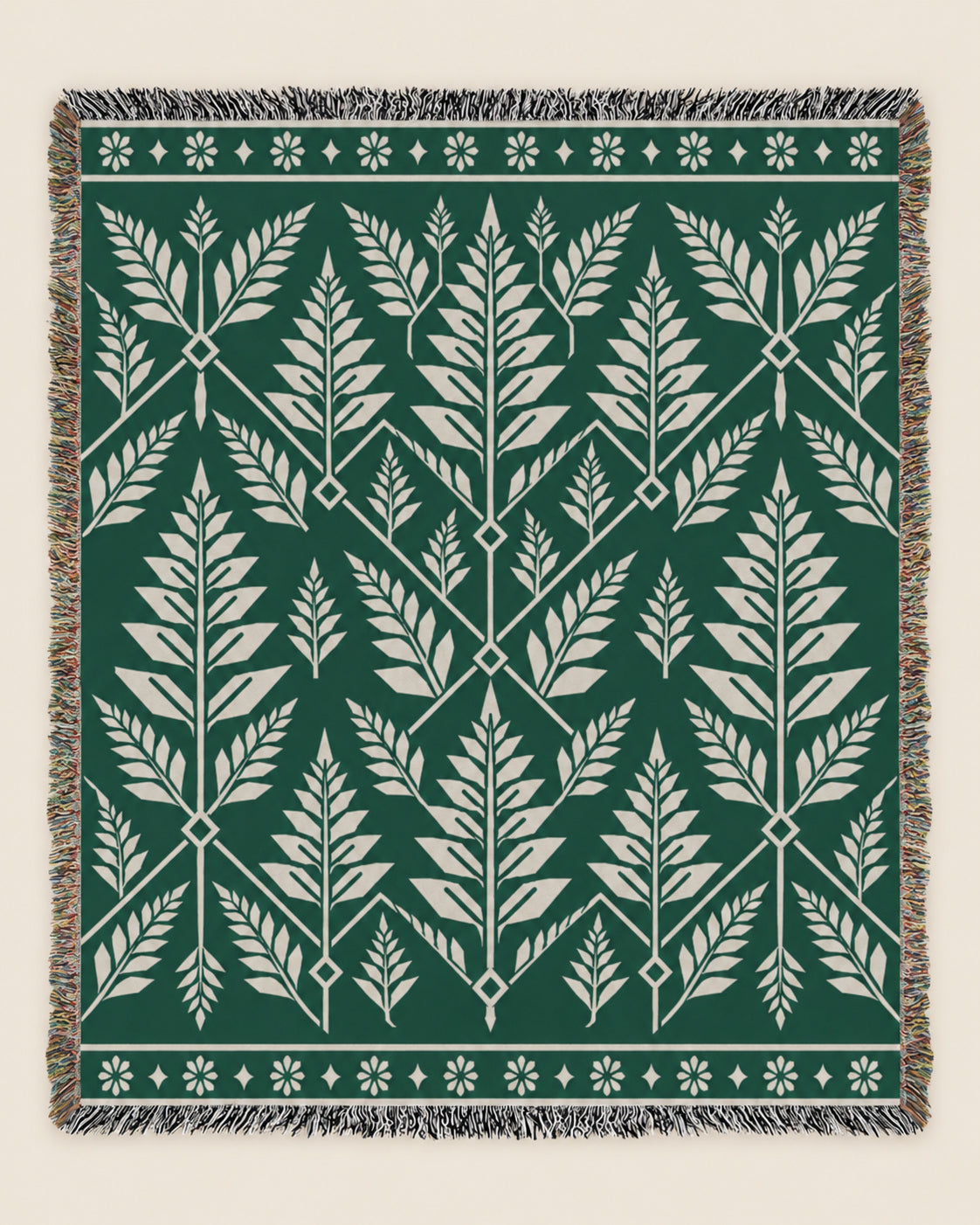 Pacific Fern woven blanket mockup, design available in both sizes